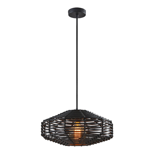 Black Rattan Kimo Pendant Lamp - Wood by World Market
