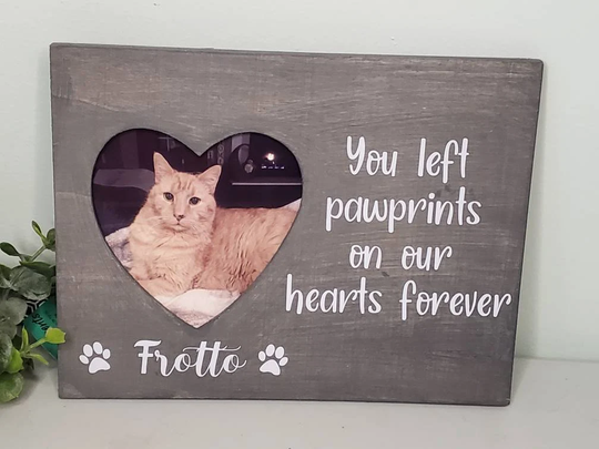 Pet Memorial, Dog Memorial Frame, Cat Loss Of Gift, Photo Sympathy Gift For Dog, Wood Frame