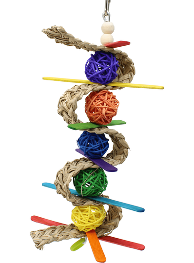 00156 Chewballishous Bonka Bird Toys Vine Seagrass Chewing Foraging Cockatiel Budgie Finch Parrotlet Parakeet