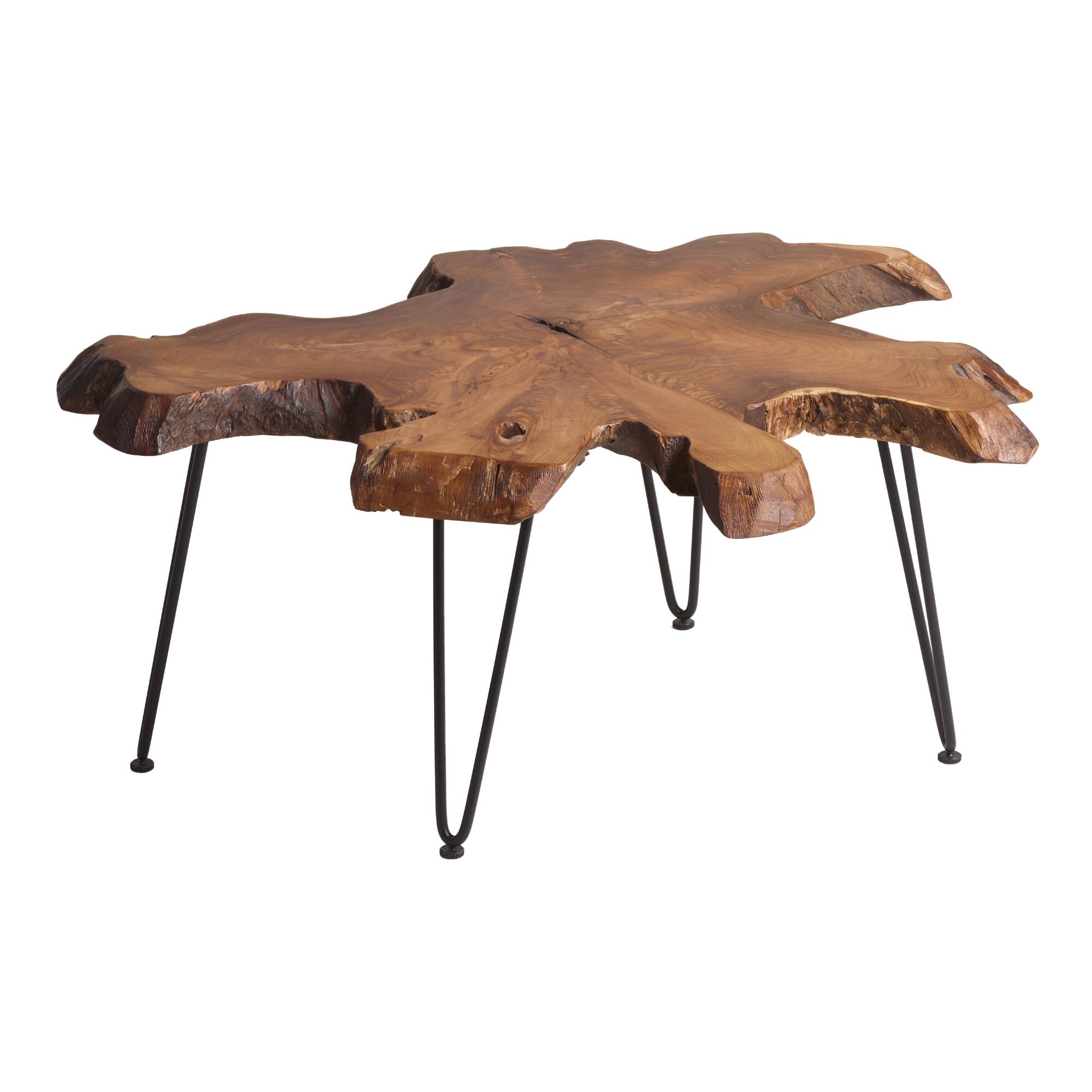 Teak Wood Slice Coffee Table: Brown by World Market