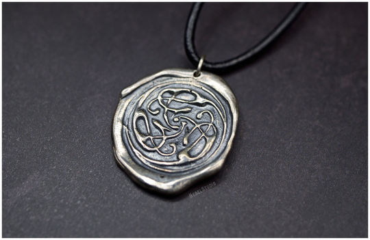 Pendant Cats Celtic Knot "Pangur Bán" Silver Or Bronze