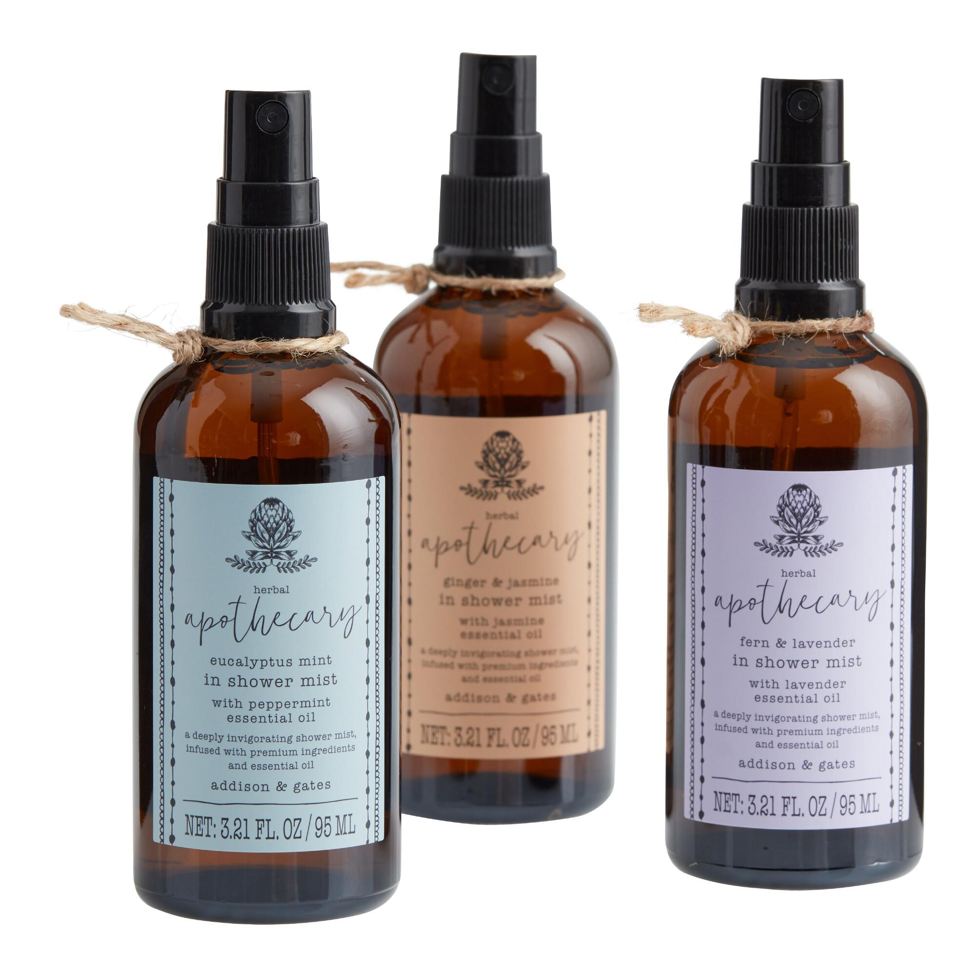 Home Apothecary Shower Mist: Brown/Green - Glass by World Market