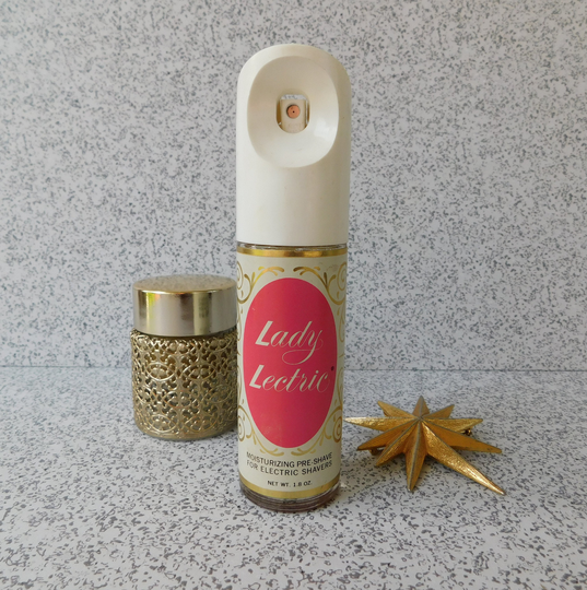 Partial Bottle Of 1960's Lady Lectric Pre-Shave For Electric Shavers, Jb Williams Co., Vintage Beauty, Ladies Prop
