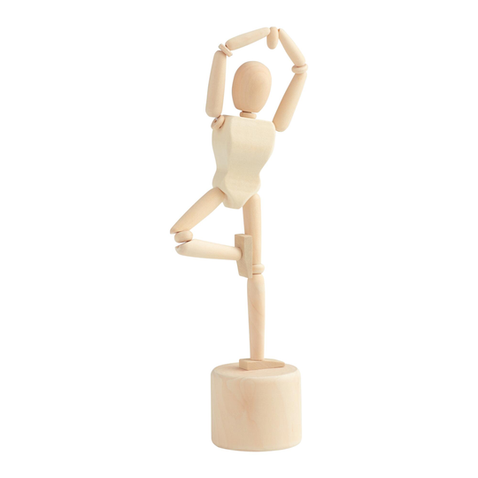 Kikkerland Yogi Push Puppet: Multi - Wood by World Market