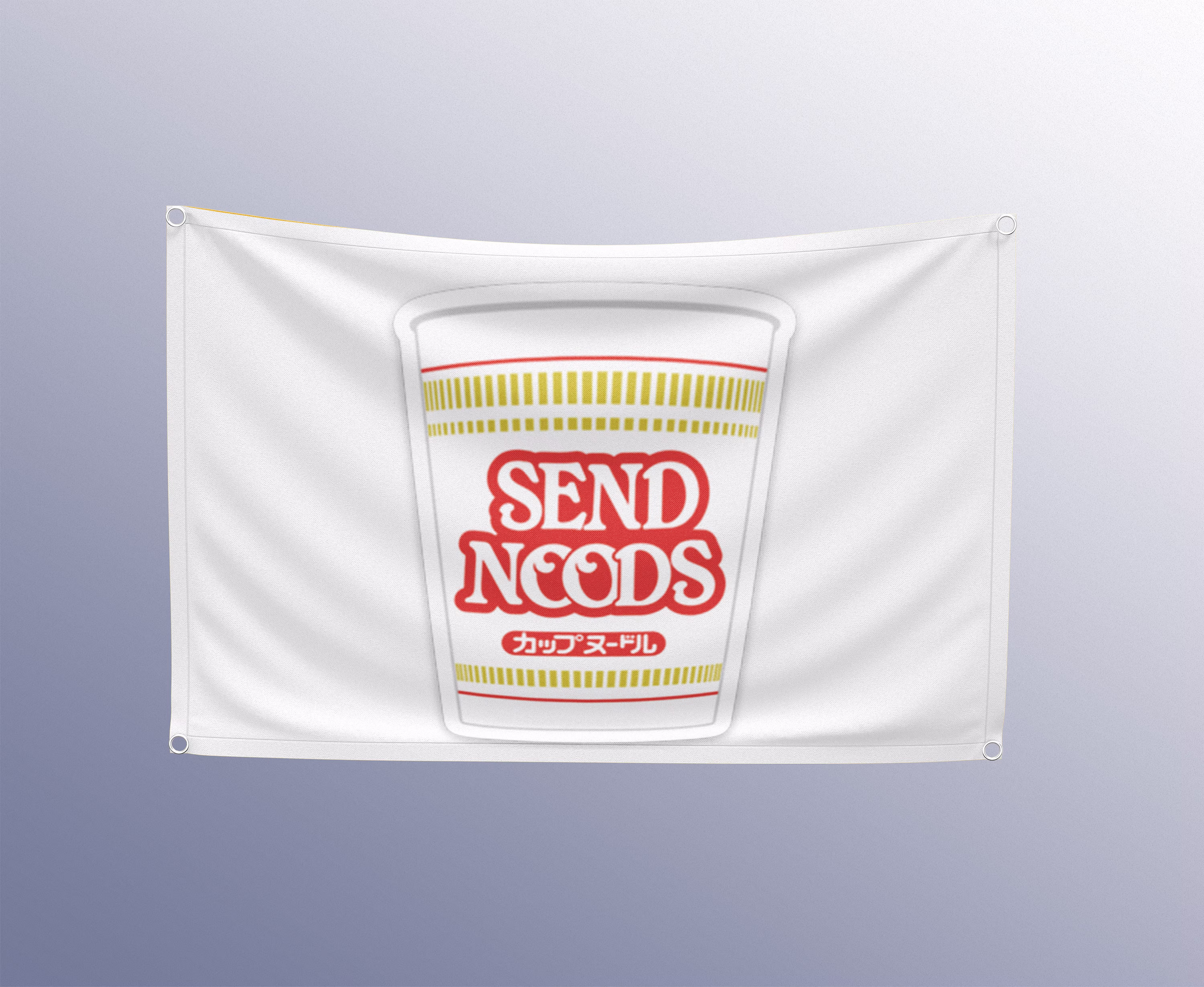 Send Noods Cup Ramen Noodles Funny College Dorm Decor Flag Gift Party Decorations
