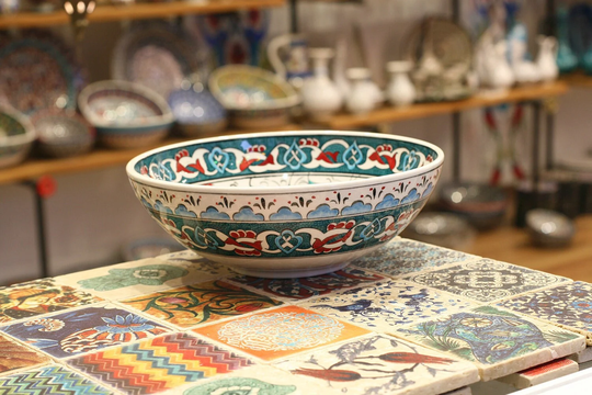 Oriental Pottery Bowls, Tapas Dishes, Authentic Salad Bowl, Turkish Ceramic Platter, Key Holder, Hand Painted Floral Ramen Loft Decor