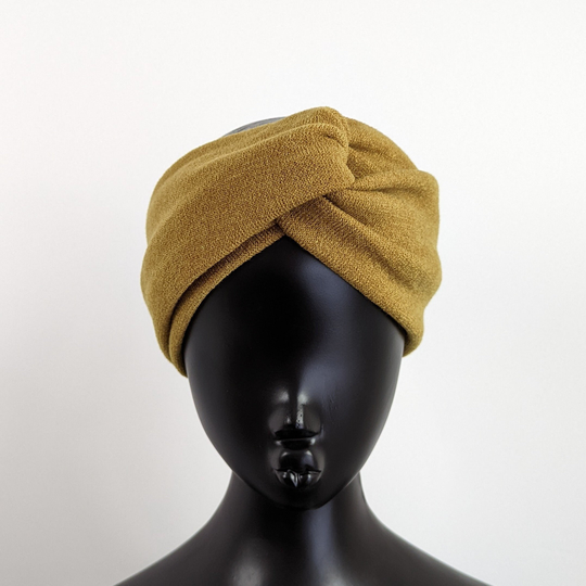 Mustard Yellow Wool Blend Wide Twist Headband