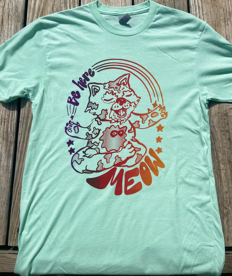 Be Here Meow Spiritual Cat Yoga Shirt