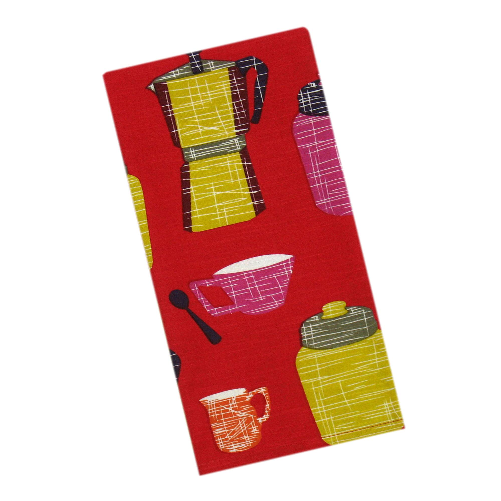 Red Tea and Coffee Kitchen Towel Set of 2 - Cotton by World Market