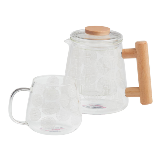 Jen Hewett Onion Glass Infuser Teapot and Mug Set: White by World Market