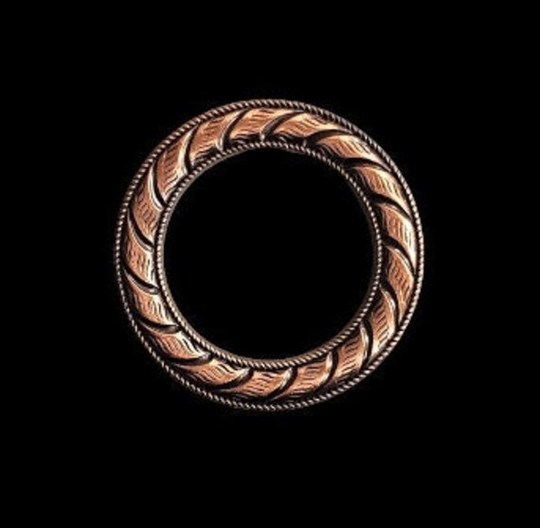 Engraved Cast Ring Antique Copper Finish 1 3/4" Od