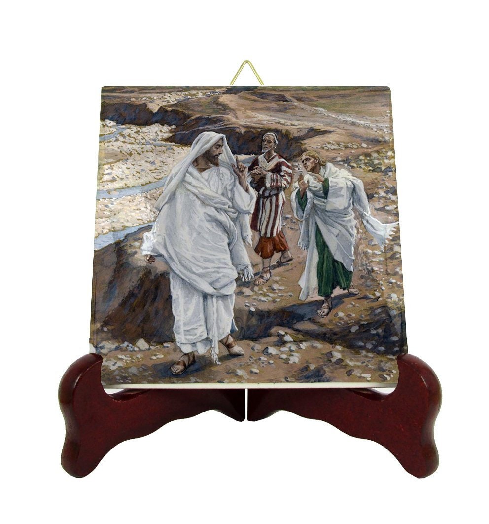 Jesus Calls His First Disciples - Religious Icon On Ceramic Tile James Tissot Catholic Gifts Easter Gift Tiles