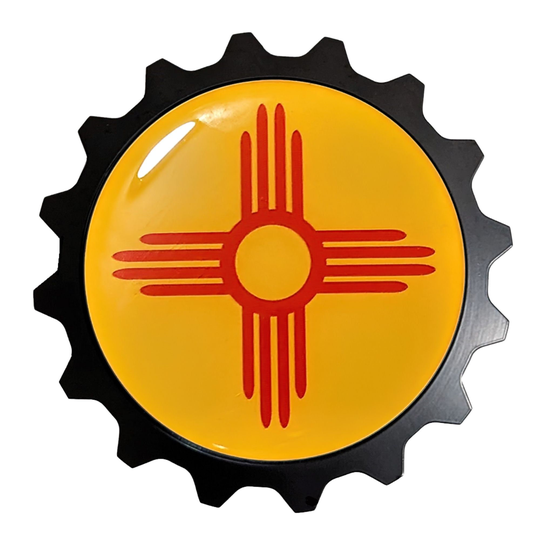 New Mexico State Flag Grille Badge - Fits Many Vehicles Like Fj Cruiser & 4Runner 5Th Gen/Newer Tacoma & Tundra
