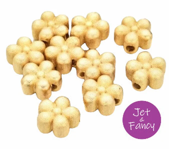 Goldtone Florentine Finish Flower Bead | 1Pc