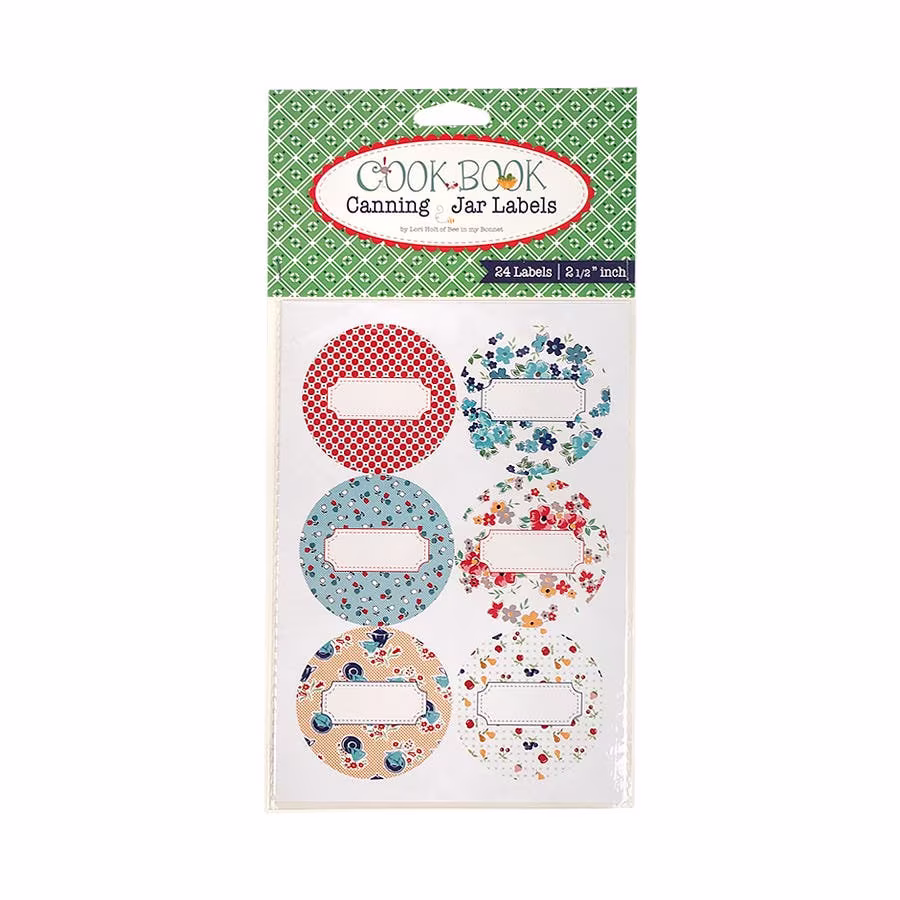 Lori Holt Cook Book Canning Jar Labels, Country Themed Quilting Fabric Great Gift Idea, Mason