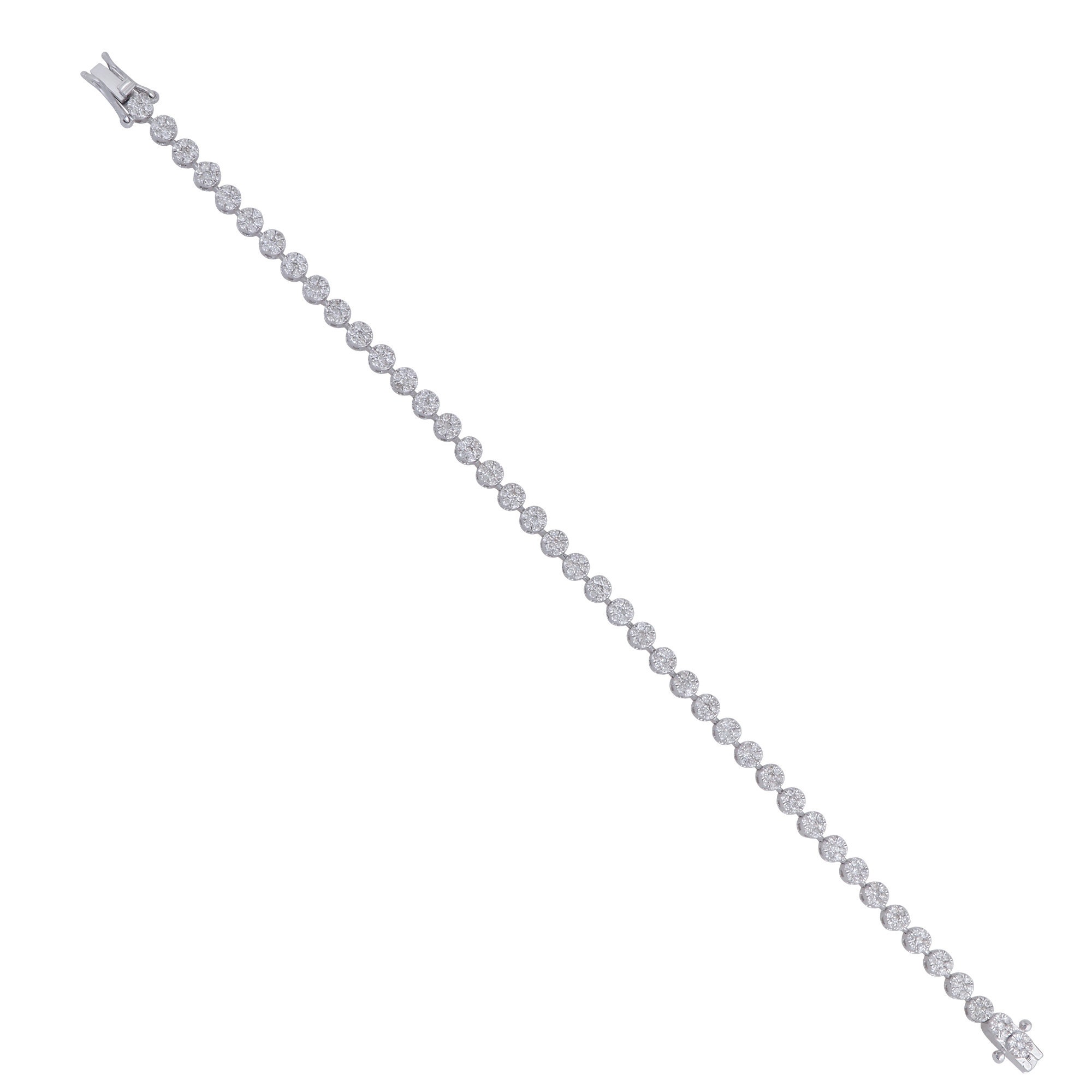 On Sale Tennis Bracelet, Hi Color Si Clarity 2.40 Cts Diamond 14K White Gold New Arrival Party Wear Jewelry For Women's