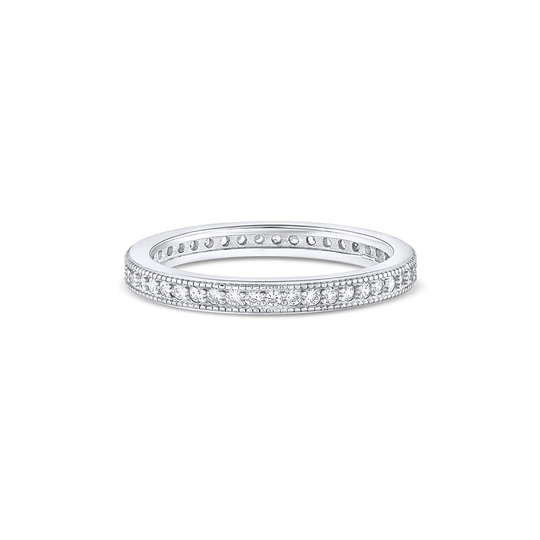 Sterling Silver Rings For Women Anniversary Ring Dainty Statement Eternity Wedding Band Diamonds 925 Crystal Cz Promise