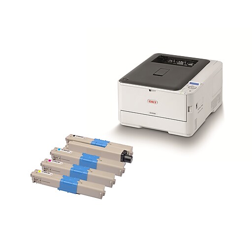 OKI C332dn Network LED Digital Color Printer & Toner Bundle