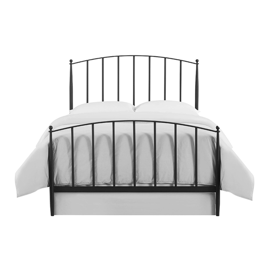 Charcoal Steel Spindle Keily Queen Bed: Black - Metal by World Market