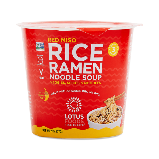 2-Pack Lotus Foods Red Miso Rice Ramen Noodle Soup Cup 2 oz cups
