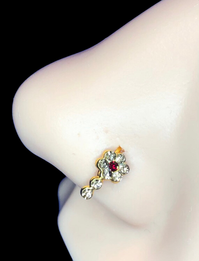 8 Diamond Flower Nose Ring
