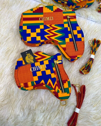 Africa Map Shaped Ankara Backpack With Zippers/ African Kente Print Fabric Backpack/ Convertible Shoulder Bag/Backpack Handbag /Bag