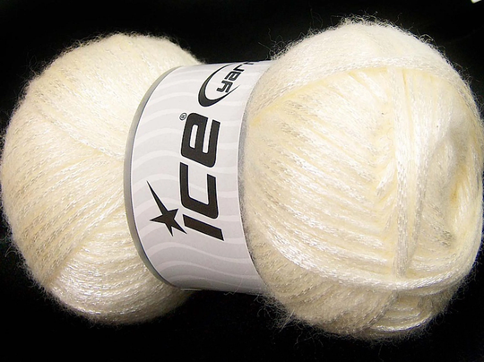 4Pk Glam Universe 64572, Ice Yarn, Wool Acrylic Blend, Worsted, Aran, Shiny Cream, Light Yellow, Wholesale, Discount