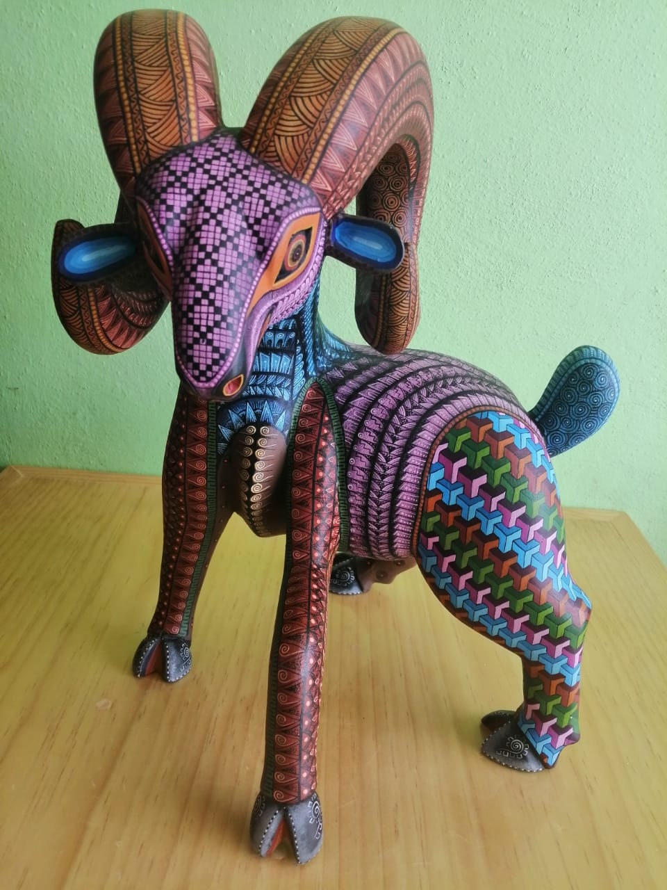 Sculpture Ram Wood Carving Mexican Folk Art Sculpture, Painting Decor, Special Gift, Art, Alebrije Ram