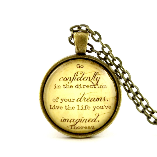 Encouraging Gift, Thoreau Quote, Go Confidently in The Direction Of Your Dreams, Live Life You've Imagined, Personalized Name