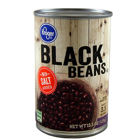 Kroger No Salt Added Black Beans - 15.5 oz