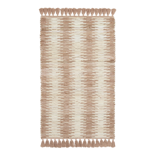 Ivory Stripe Recycled Cotton Chindi Area Rug: Black - 3' x 5' by World Market