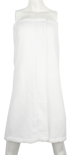 Everplush Diamond Jacquard Small Unisex White Diamond Cotton Blend Bathrobe | EP-BTHL-BW-WH