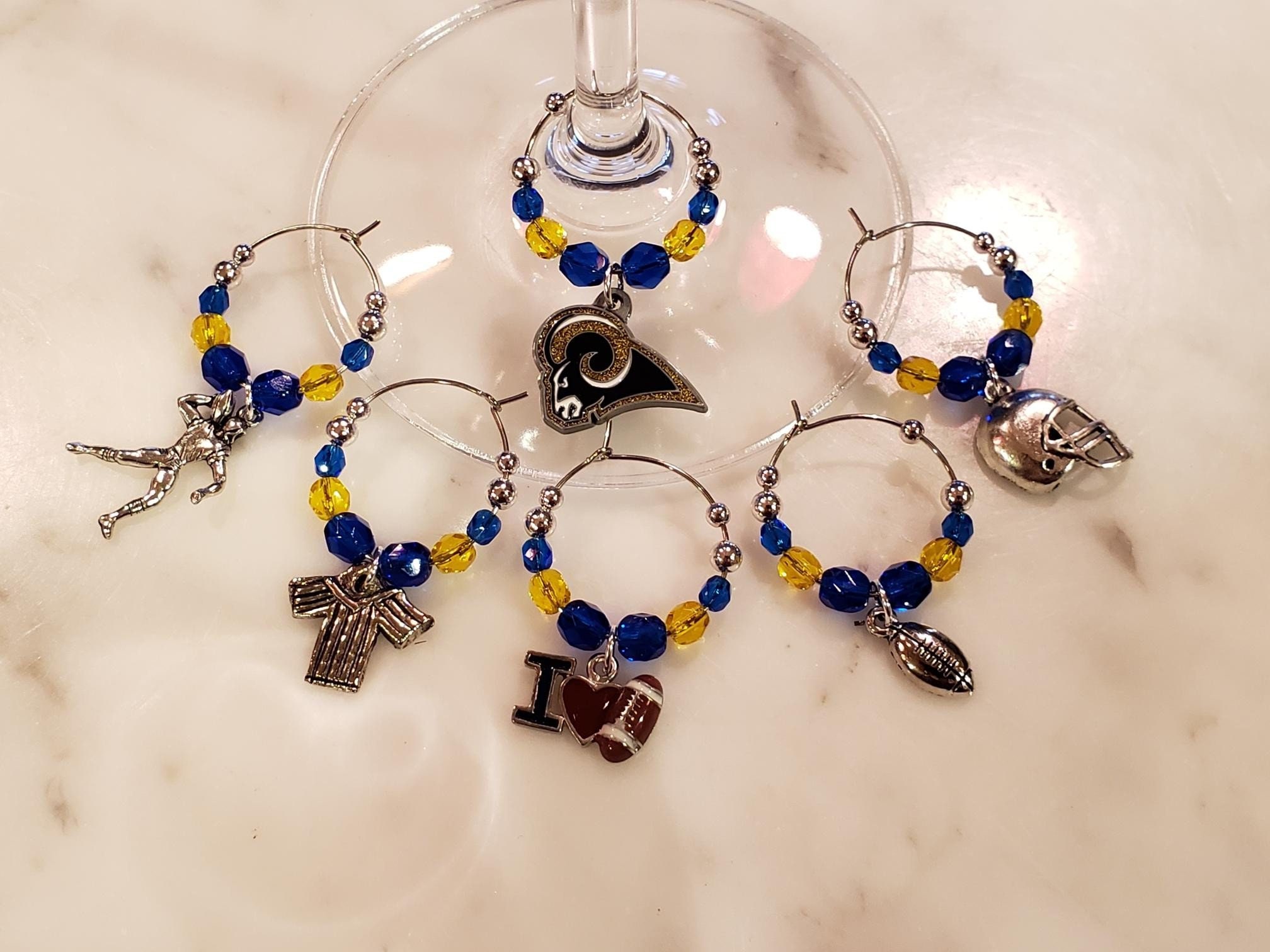 Los Angles Rams Football Nfl Wine Charms with Pouch