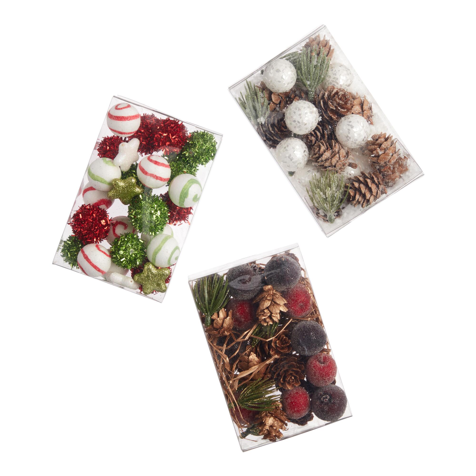 Pier Place Holiday Scatter Mix Tabletop Decor: Green/Red/White - Plastic by World Market