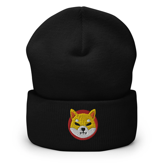 Shiba Inu Beanie, Embroidered Hat, Crypto Gift