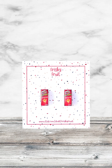 Pringles Chips Earrings Lover Gift Food Studs Miniature Jewelry Foodie Junk Lover Funny