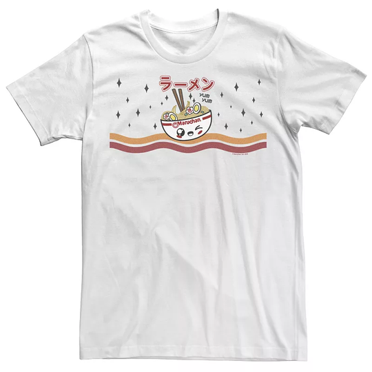 Men's Maruchan Chibi Bowl Of Noodles Text Tee, Size: Medium, White
