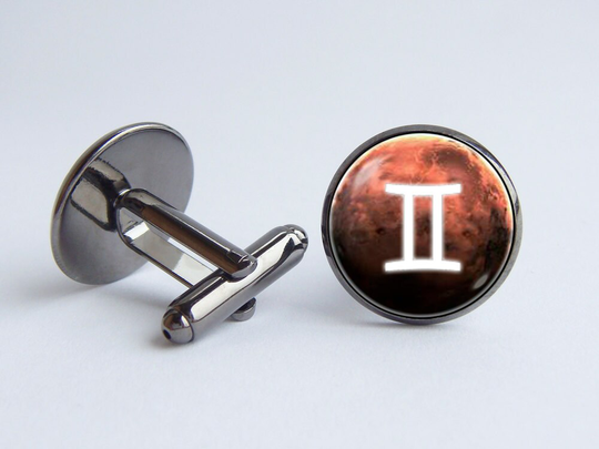 Personalized Cufflinks Gemini Zodiac Sign Taurus Virgo Leo Capricorn Scorpio Cancer Aquarius Sign Birth Jewelry