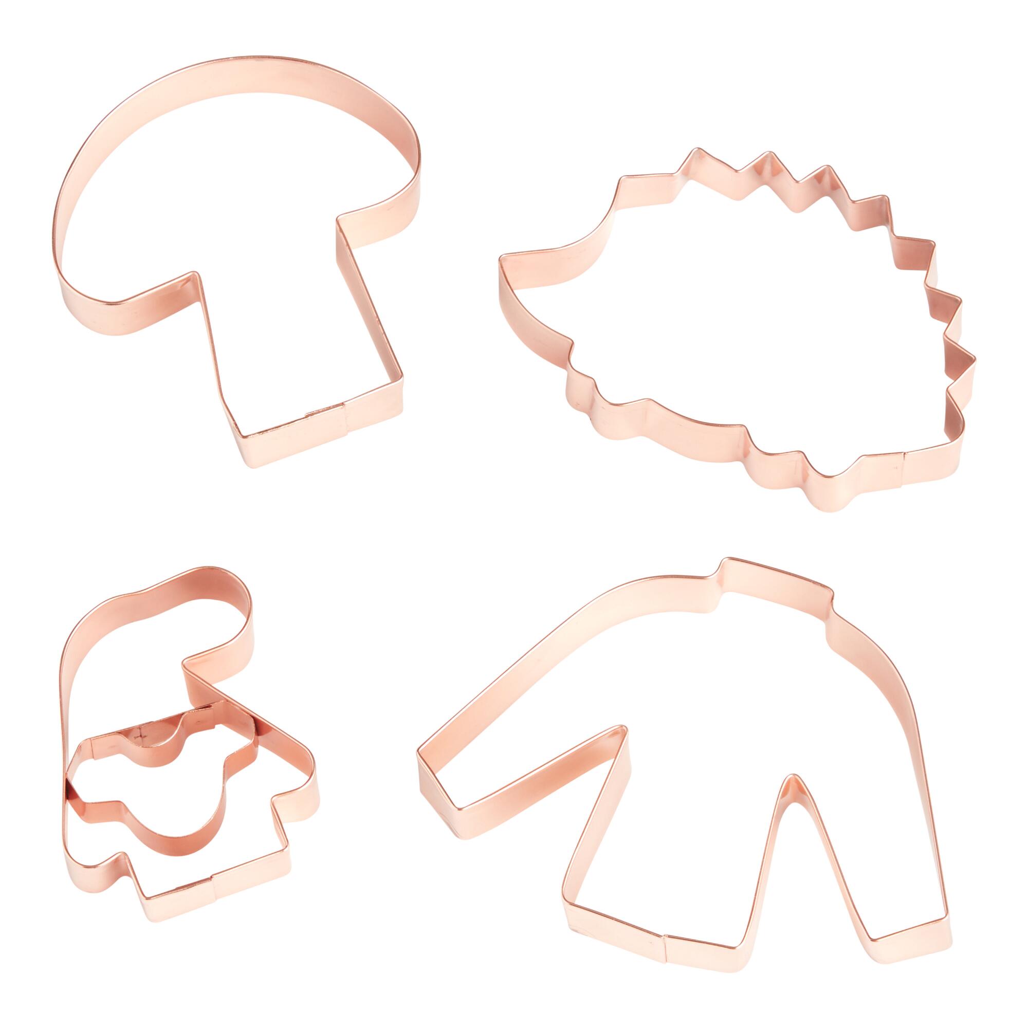 Copper Whimsical Holiday Icon Cookie Cutters Set of 4: Metallic - Iron by World Market