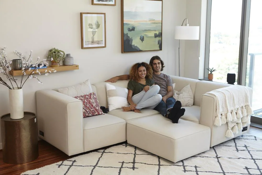 Coddle Node Modern Sand Polyester/Blend Sectional in Brown | COND4SCSD