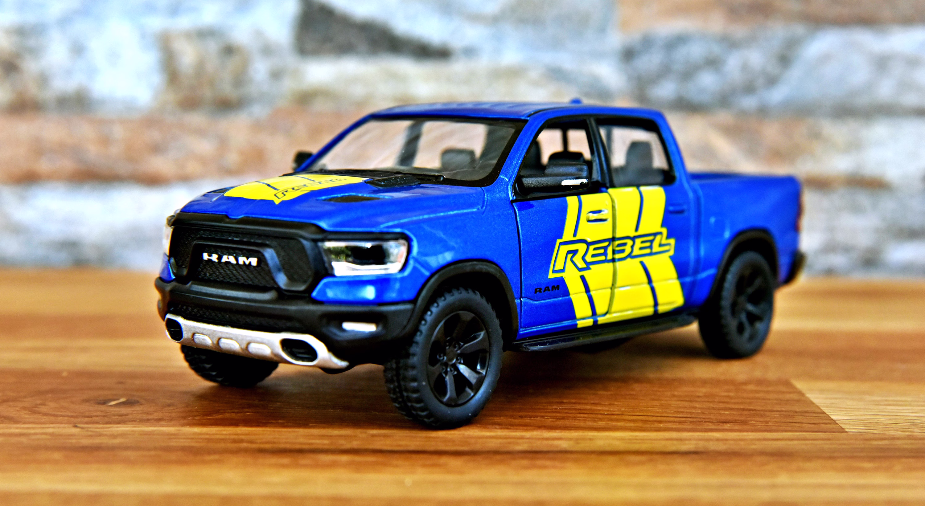 Ram 1500 Rebel 2019, Model Car, 1/46 Diecast Truck, Scale Model Car, Metal, Diecast Collection Item, Truck
