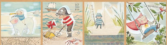 Fabric Blend Fabrics Cori D'antini Adventurers Panel 4 Images Kids Outdoor Play Out Of Print