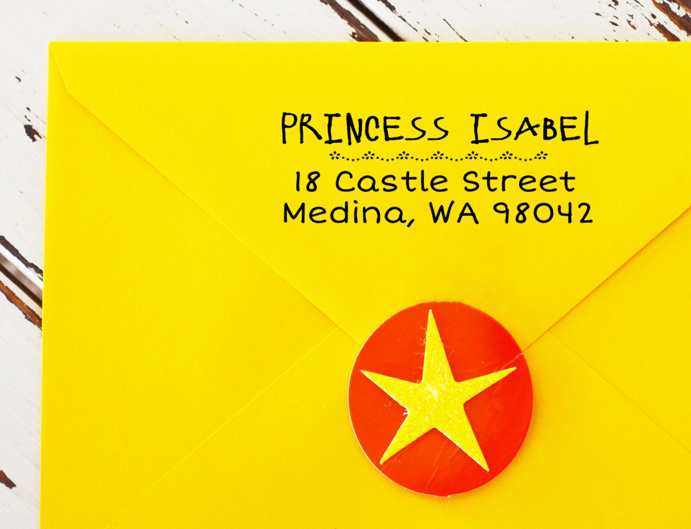 Kids Address Stamp - Suitable For A Child's Name & Address, Or Even Your Dog Cat