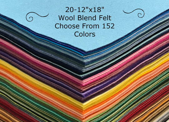 Wool Felt 12"x18" 20 Sheets - Blend Choose Your Own Colors