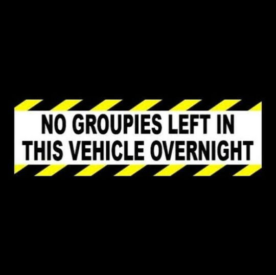 Funny "No Groupies Left in This Vehicle Overnight" Bumper Sticker Rock Band Heavy Metal, Country Music, Pop, Motley Crue, Decal Sign, New