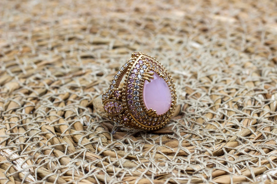 Handmade Women Ring, Quartz Turkish Ladies Ottoman 925K Sterling Silver, Gift For Her