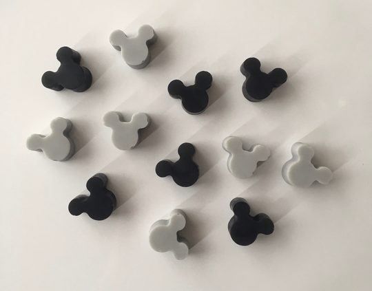 Mini Black & Grey Mickey Head Soaps