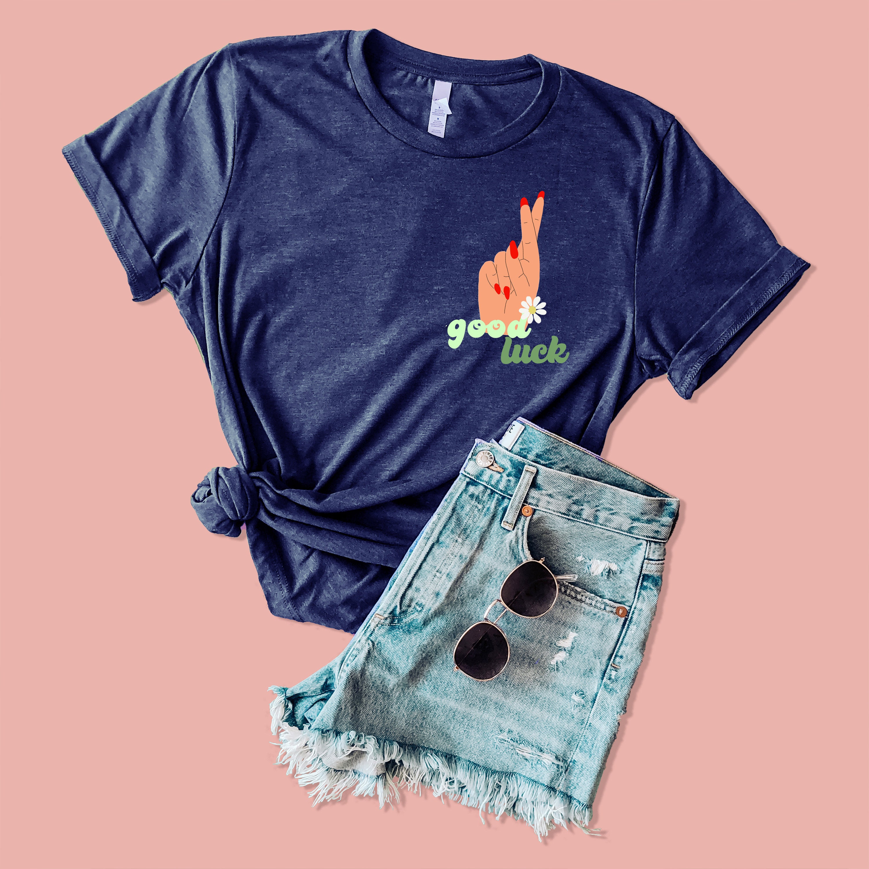 T-Shirt Lucky | Soft Tri-Blend Fabric, Unisex, Crew Neck Tee, Cute Shirt, Lucky, Positive, Xs-3Xl