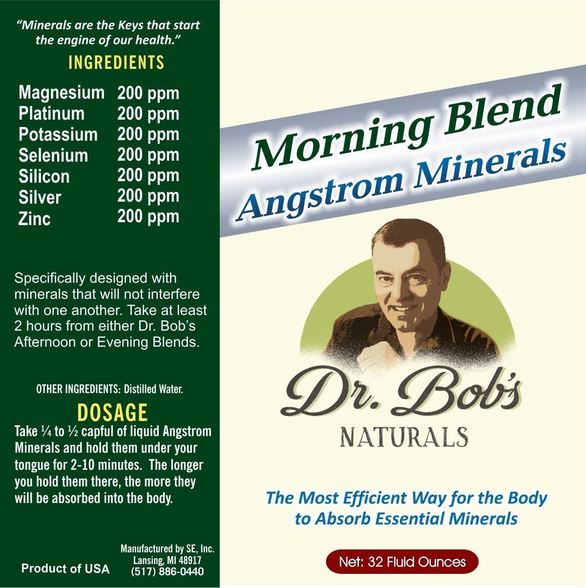Dr. Bob's Morning Blend Angstrom Minerals 32 Oz Bottle