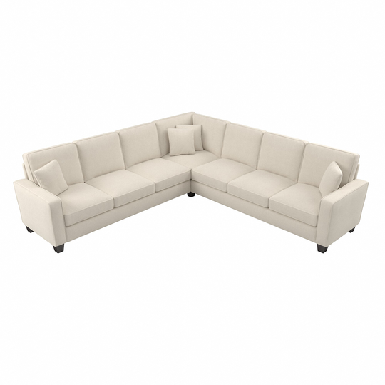 Bush Furniture Stockton Modern Cream Herringbone Fabric Polyester/Blend Sectional in Off-White | SNY110SCRH-03K